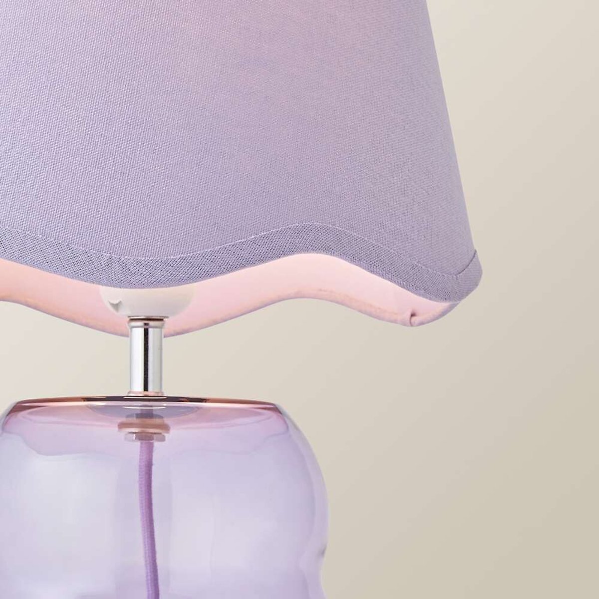 Lola Glass Bubble Table Lamp with Scallop Shade purple, SO'HOME
