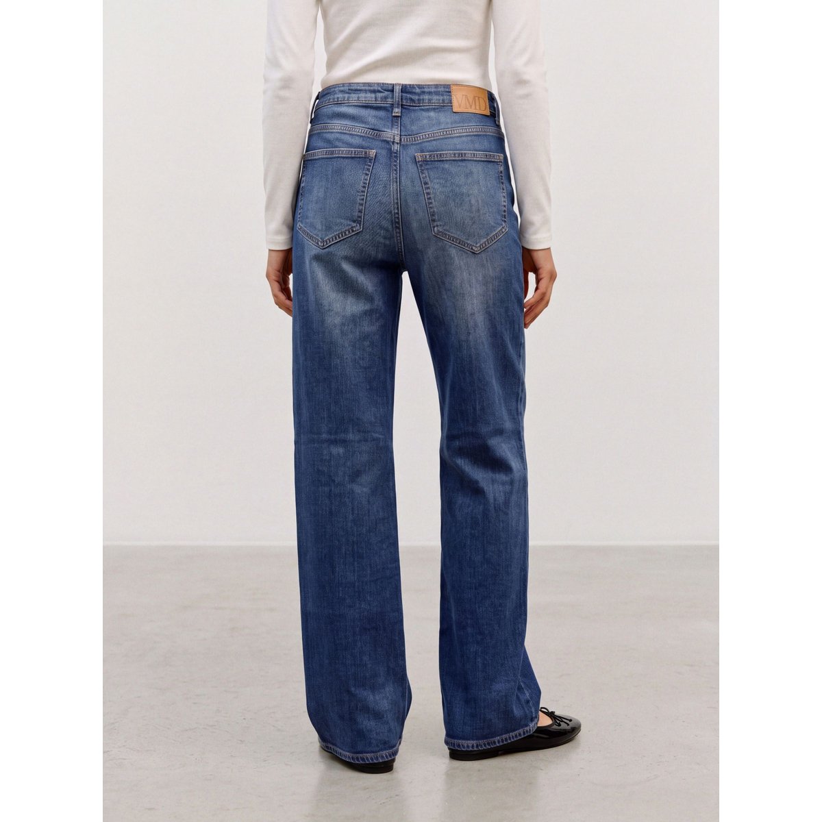 Jean À Coupe Large dark blue denim 1, VERO MODA