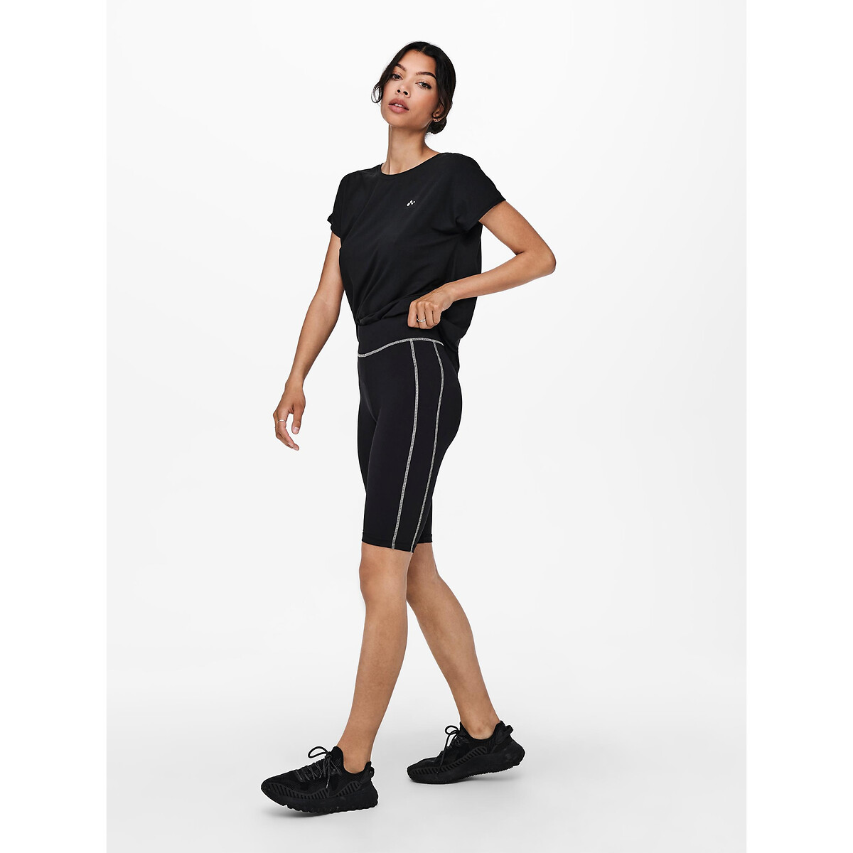 T-shirt de sport manches courtes, Aubree noir, ONLY PLAY