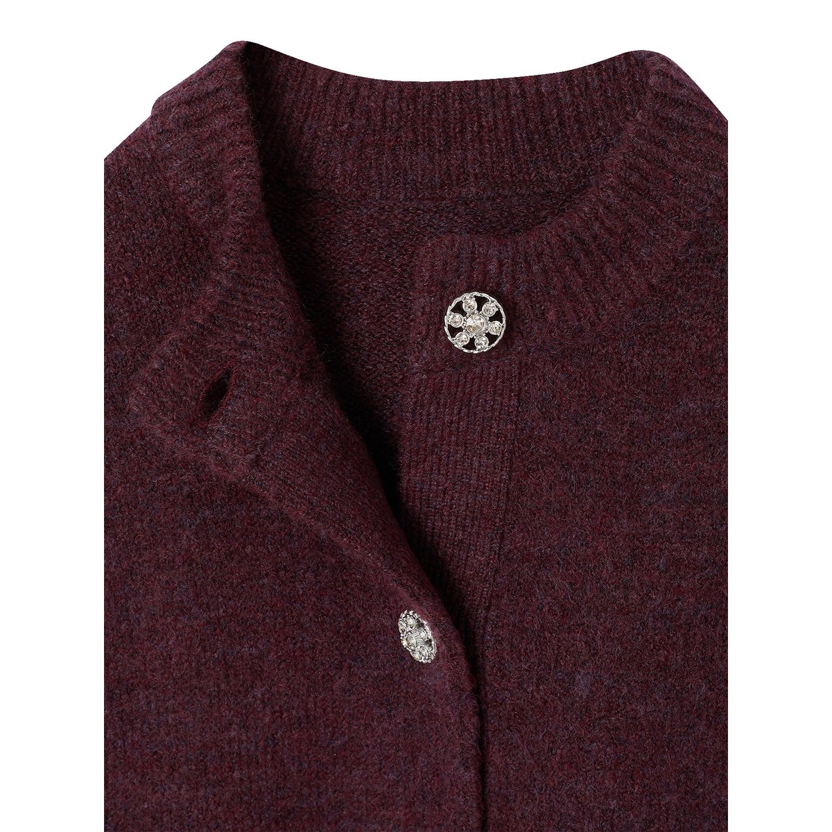 Gilet boutons bijoux prune, VERTBAUDET