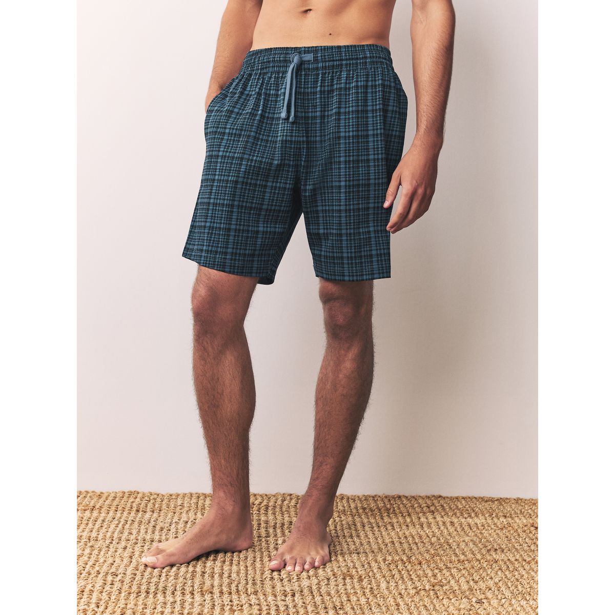 Short pyjama en jersey à carreaux, lot de 2 bleu marine, NEXT