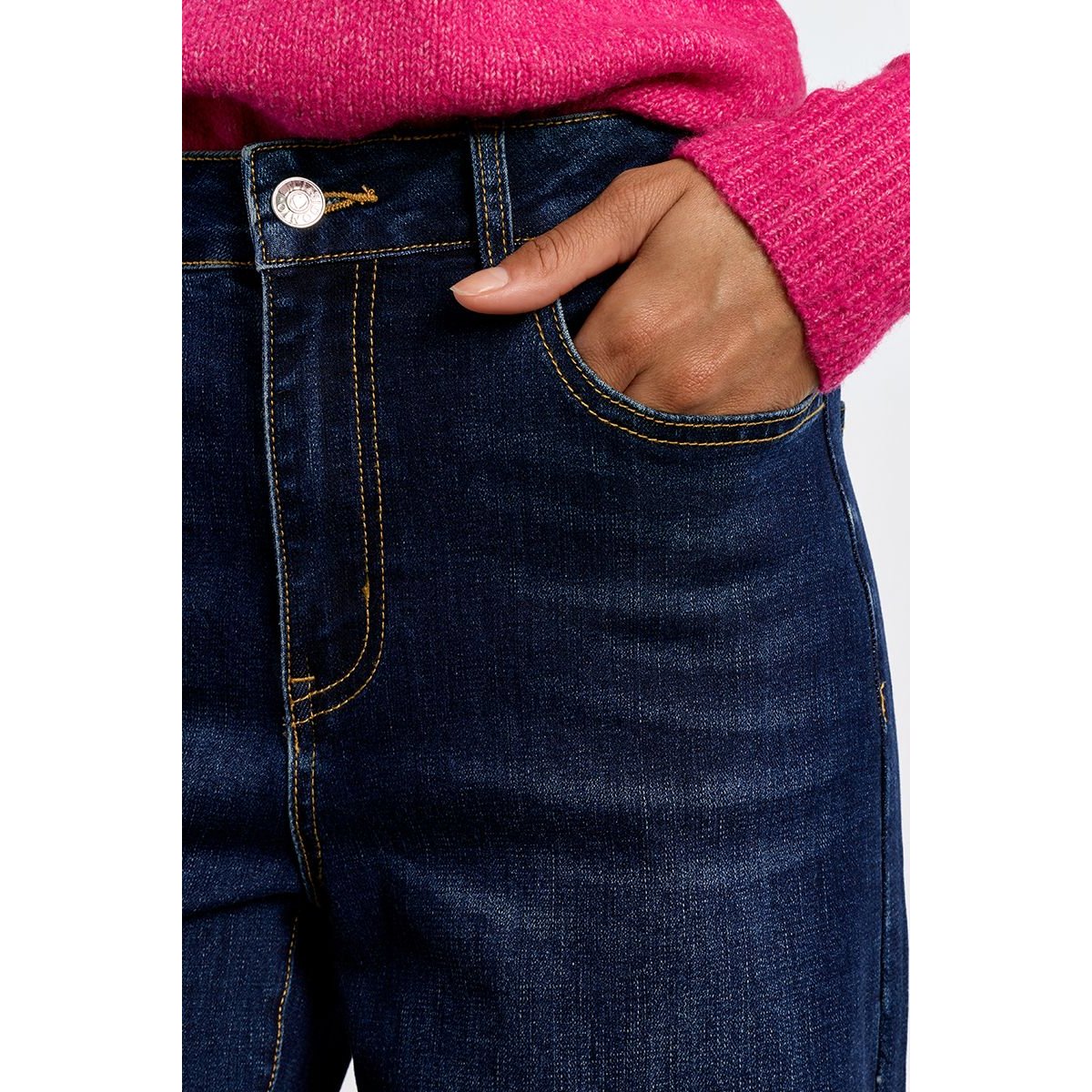 Denim taille haute, large brut denim, LILI SIDONIO