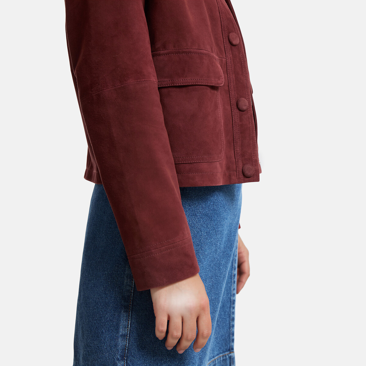 Chaqueta corta de piel, Signature ABELLE marrón rojizo, LA REDOUTE COLLECTIONS