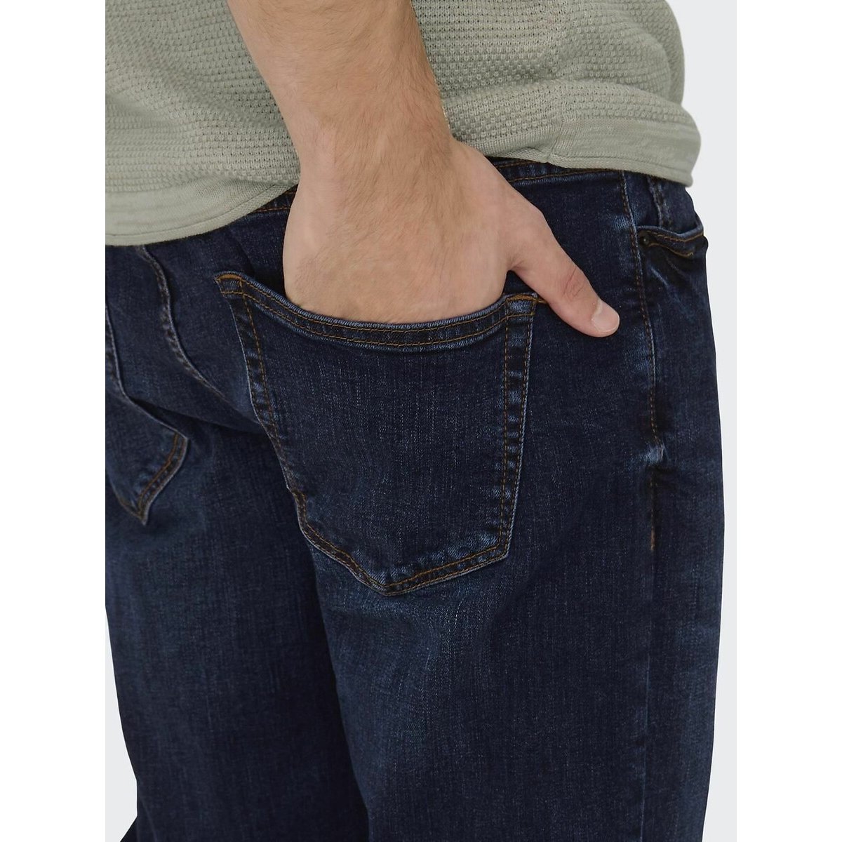 Jean droit Weft bleu foncé, ONLY & SONS
