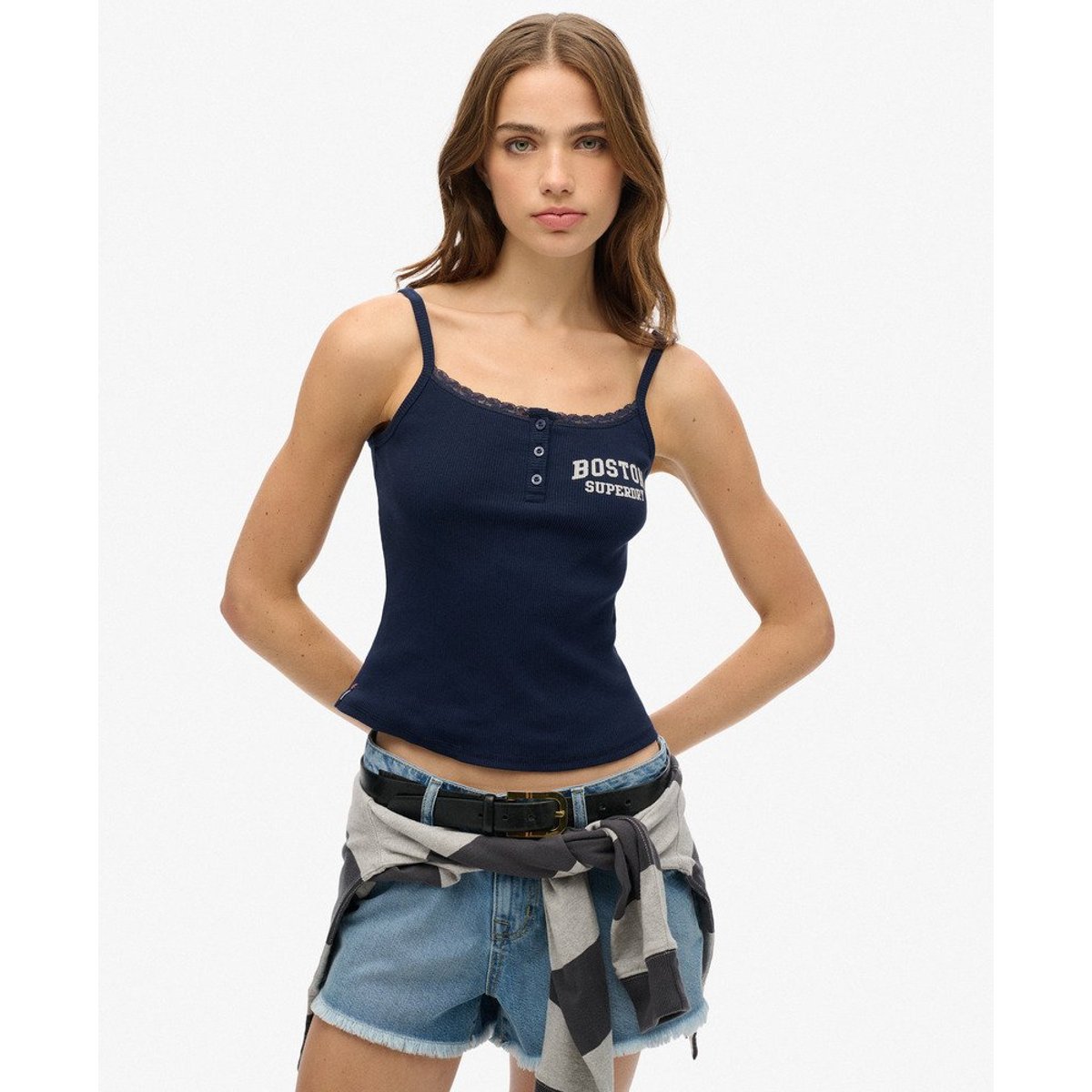 Caraco boutonné à motif Athletic Essentials bleu marine profond, SUPERDRY
