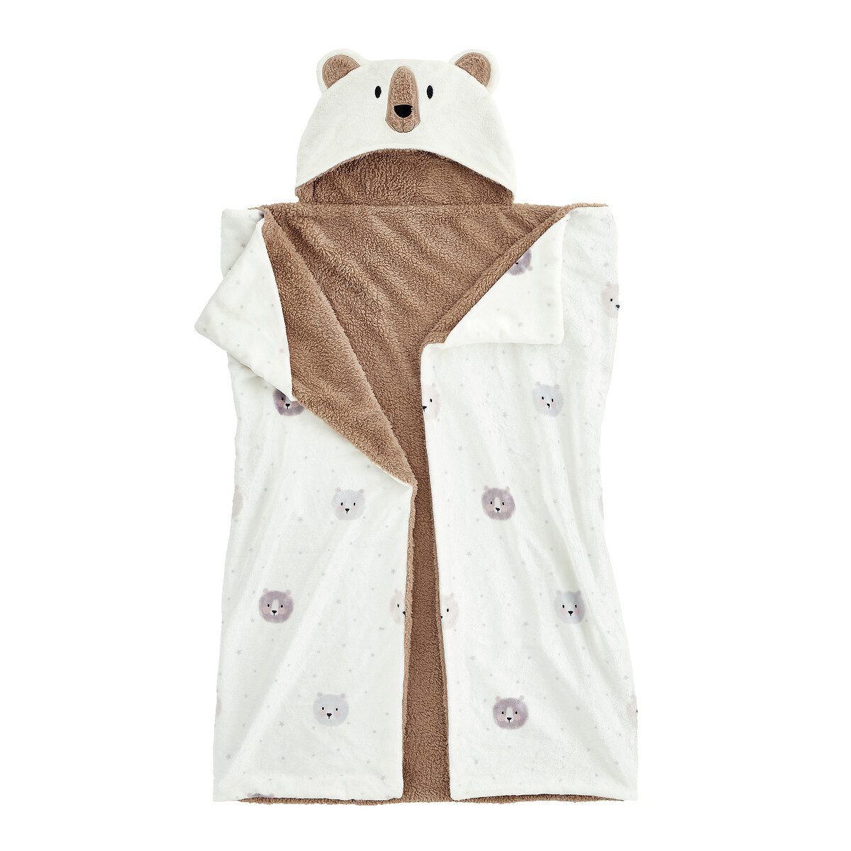 Cosy Bear So Soft Fleece Hooded Blanket natural, CATHERINE LANSFIELD