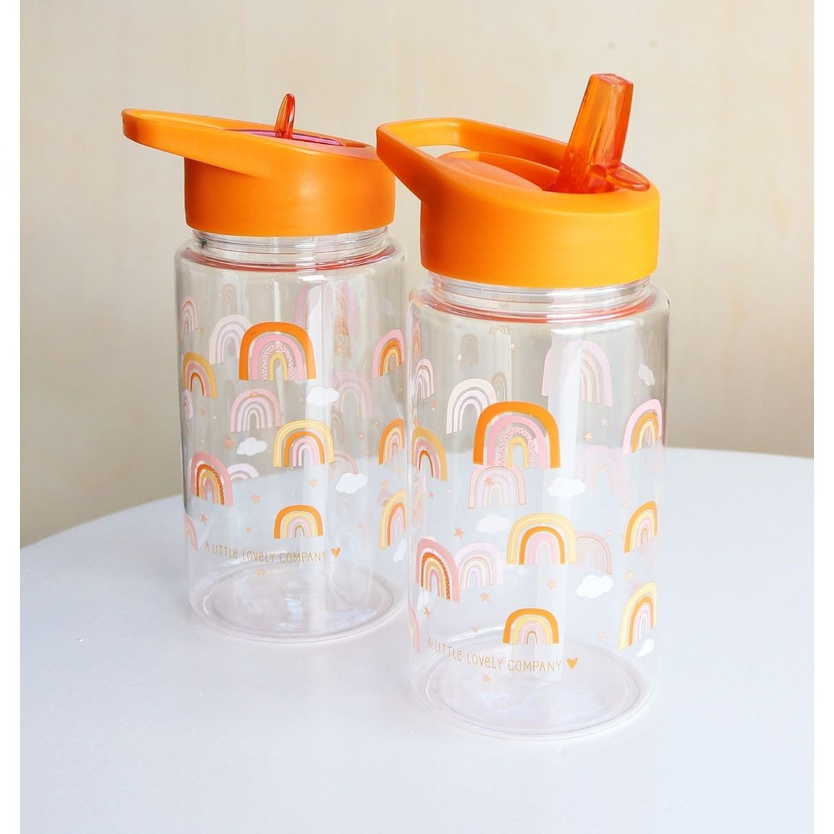 Gourde enfant 450 ml Fleurs rose orange, A LITTLE LOVELY COMPANY
