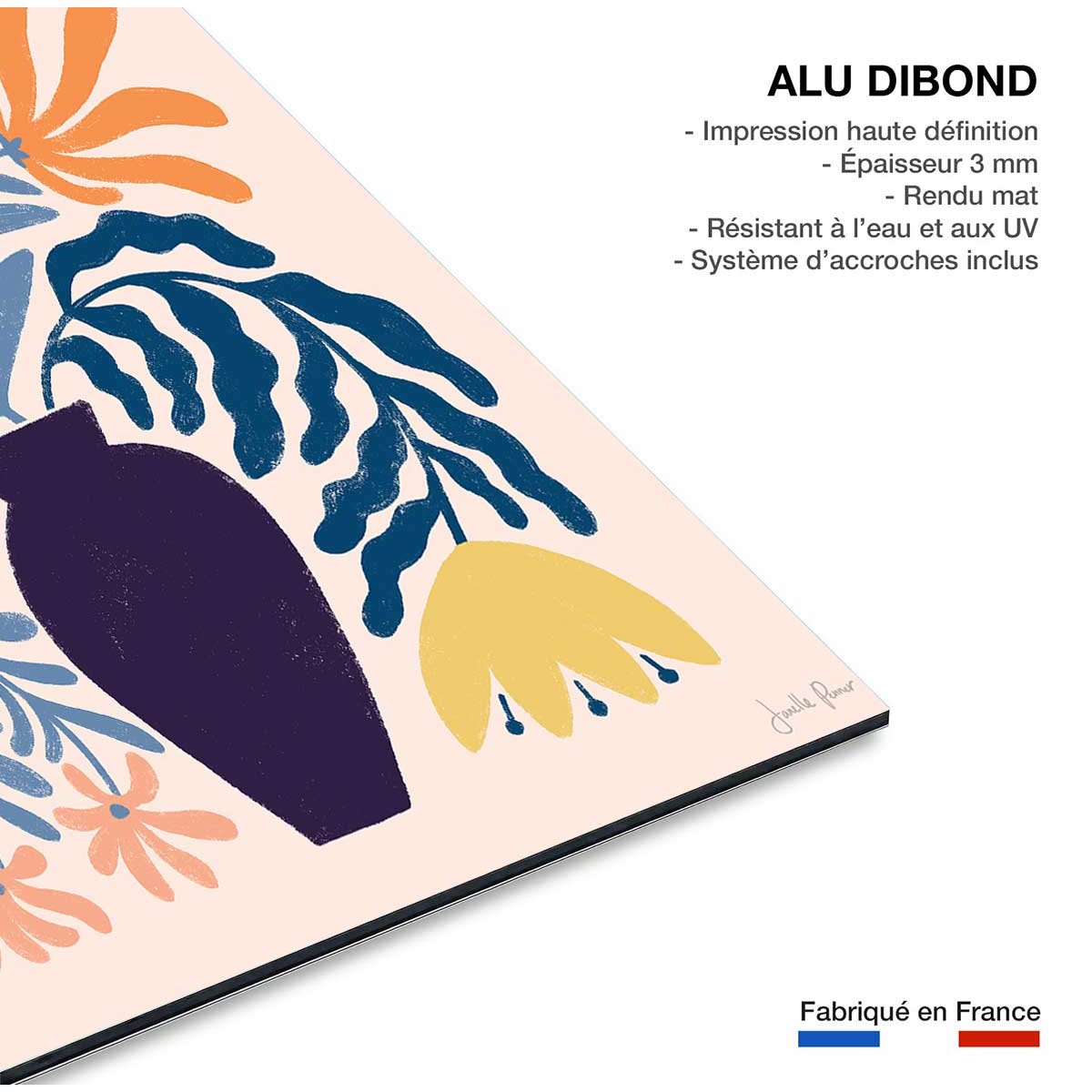 Tableau bouquet d'été tableau alu dibond, HEXOA