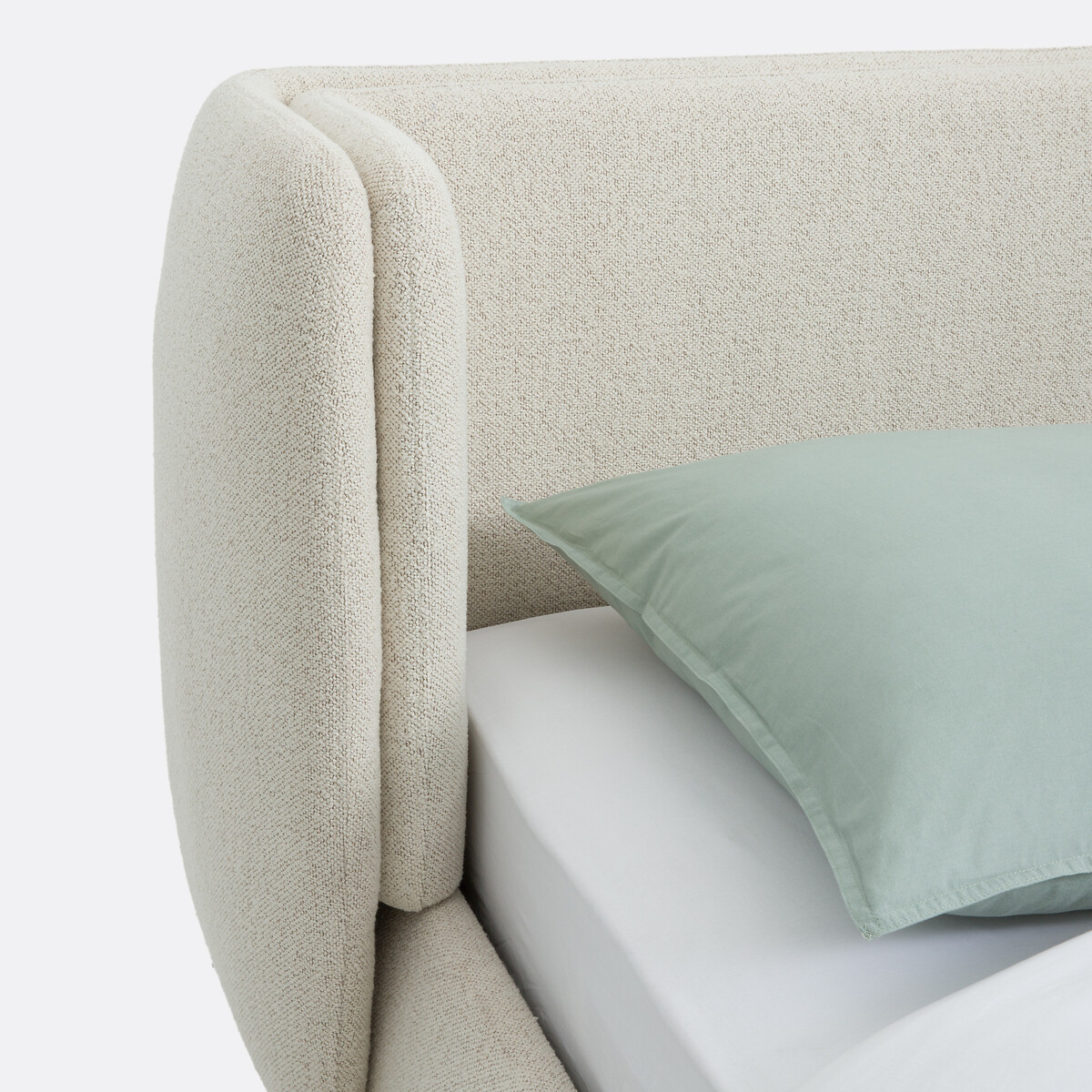 Lit tissu bouclette avec sommier, Meridiano ecru, LA REDOUTE INTERIEURS