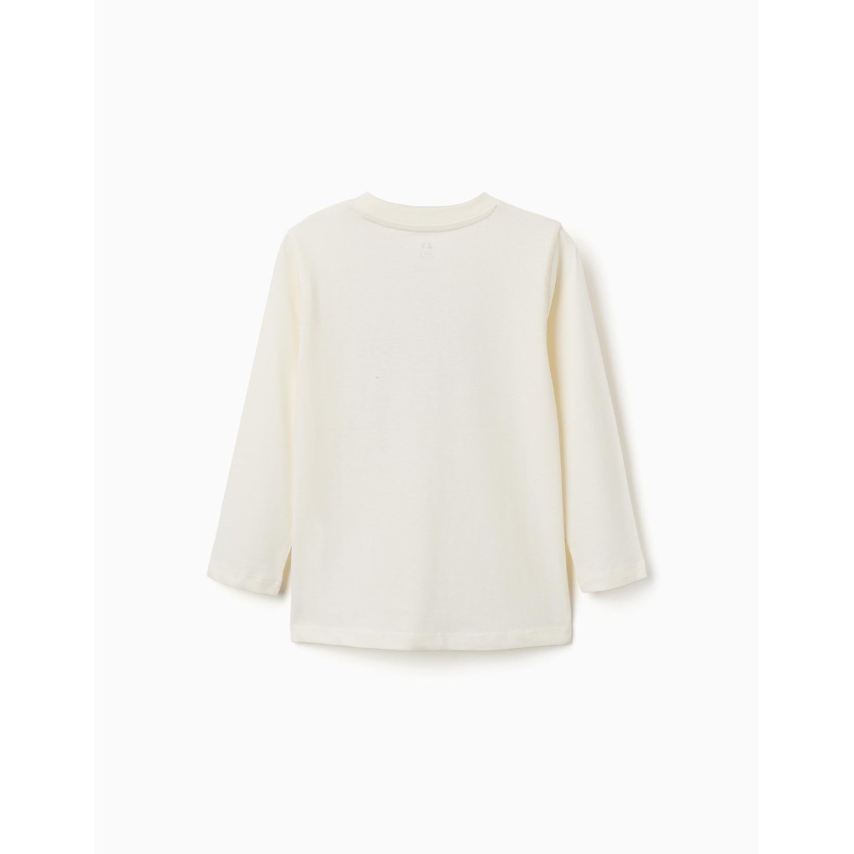 T-shirt en coton à manches longues avec imprimé Create blanc, ZIPPY