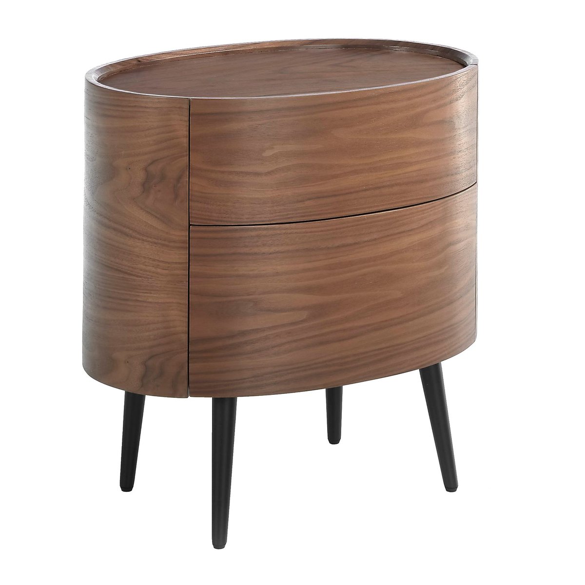 Table de chevet et acier noyer | noir, ANGEL CERDA