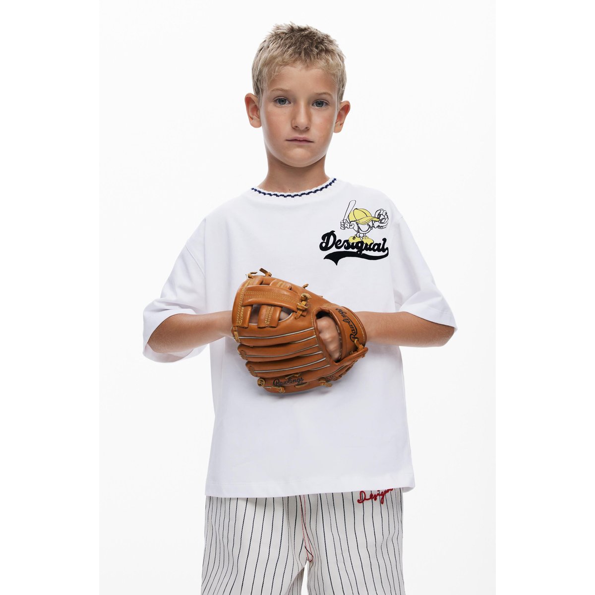 T-shirt manches courtes Baseball beige, DESIGUAL