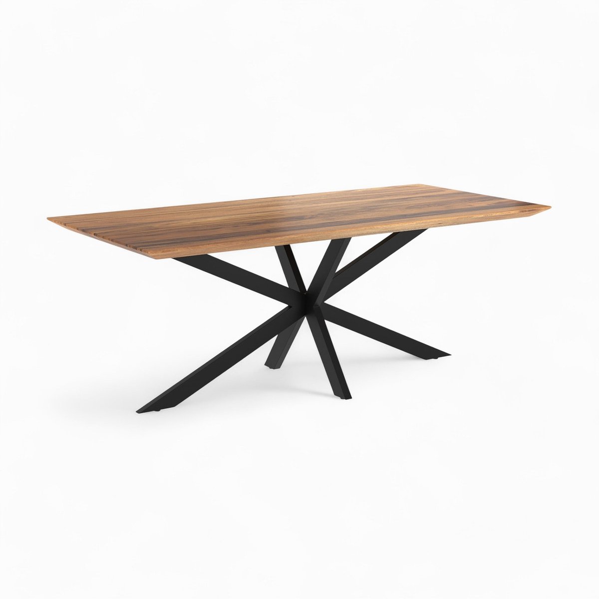 Table et chaises 8 personnes en cuir synthétique - SURDIMAN marron et noir, MAISON PAVANE