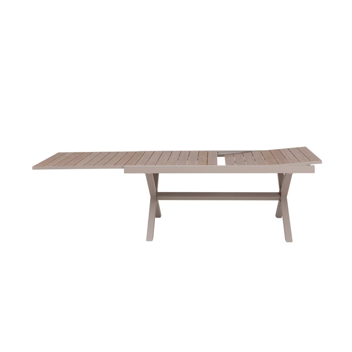 Table de jardin en aluminium AYDEN marron, MADE IN MEUBLES