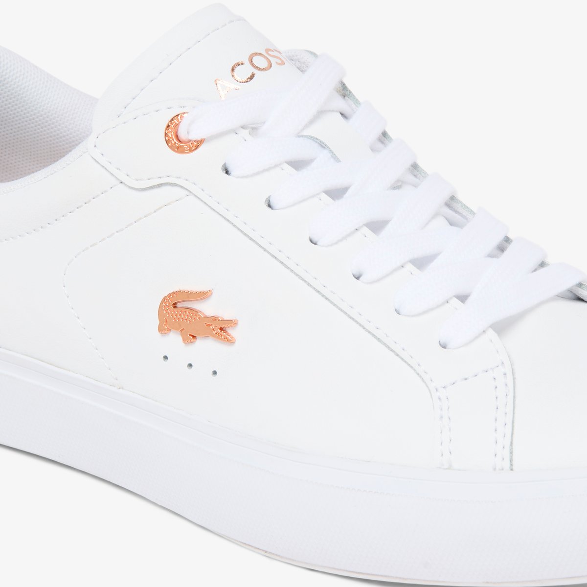 Sneakers Powercourt femme en cuir blanc-1y9, LACOSTE