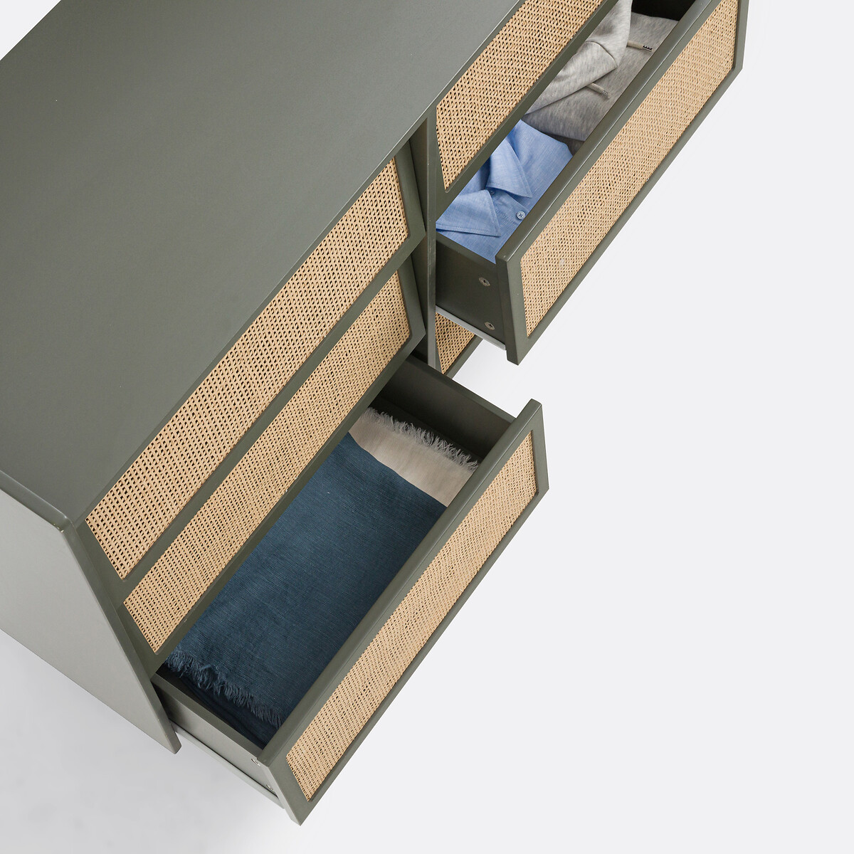 Cómoda de vime com 6 gavetas, Kaya caqui-escuro, LA REDOUTE INTERIEURS