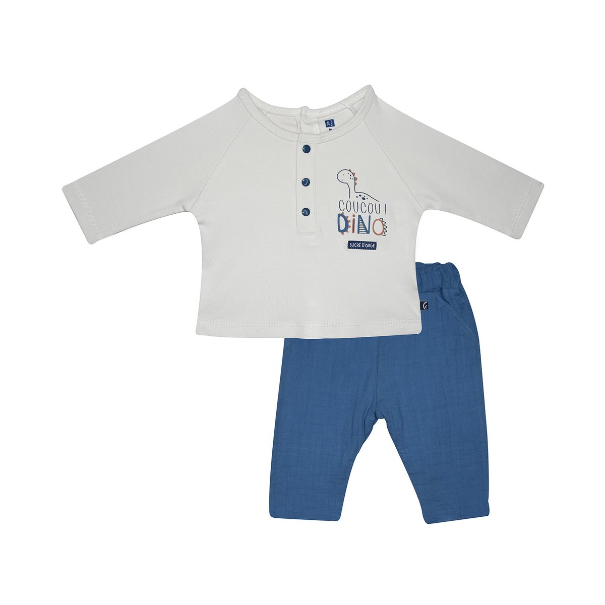 Ensemble tshirt manches longues et pantalon pacifique bleu, SUCRE D'ORGE