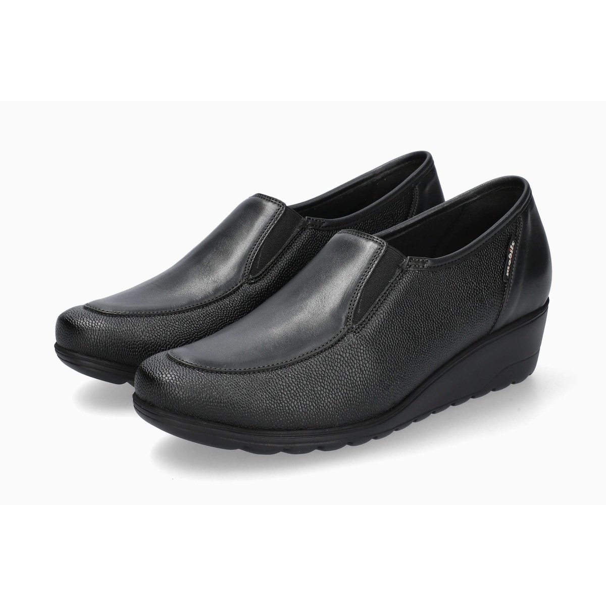Mocassins en cuir / textile BERTINA noir 5143, MEPHISTO