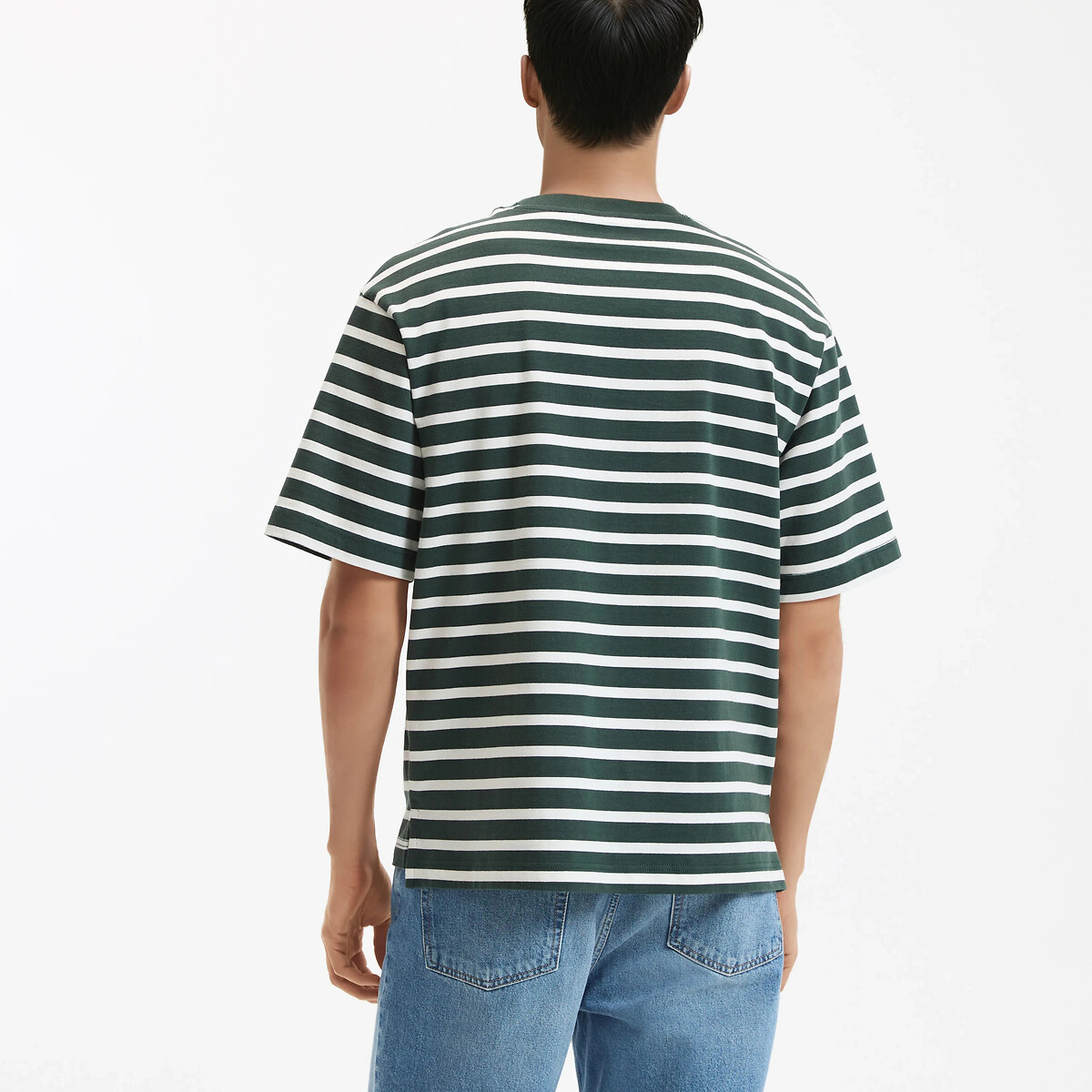 T-shirt oversize alla marinara verde rigato bianco, LA REDOUTE COLLECTIONS