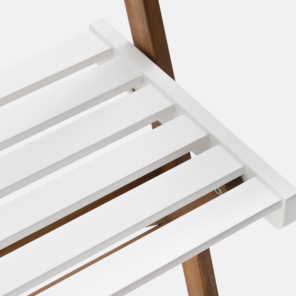 Set de jardin pliable, en acacia, 2 places, table carrée et 2 chaises, DUDENA blanc, LA REDOUTE INTERIEURS