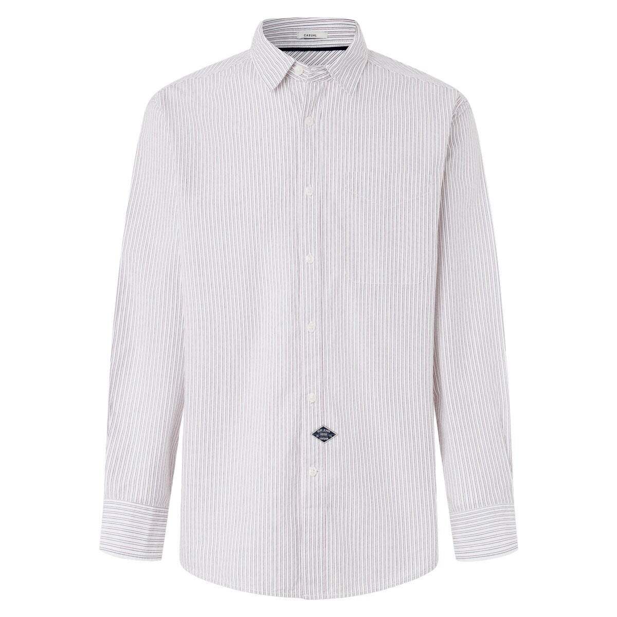 Chemise Coupe Casual À Rayures En Popeline bleu dulwich, PEPE JEANS