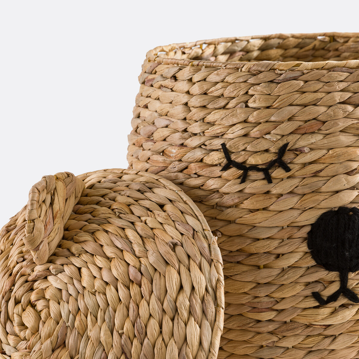 Cesta infantil hecha de jacinto de agua, Ourson natural/negro, LA REDOUTE INTERIEURS