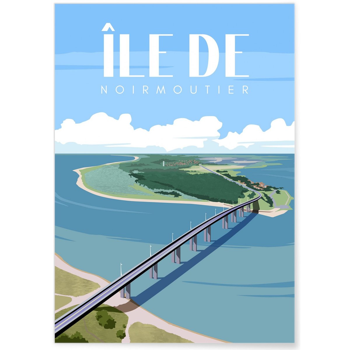 Affiche ville, Île de Noirmoutier blanc, L'AFFICHERIE