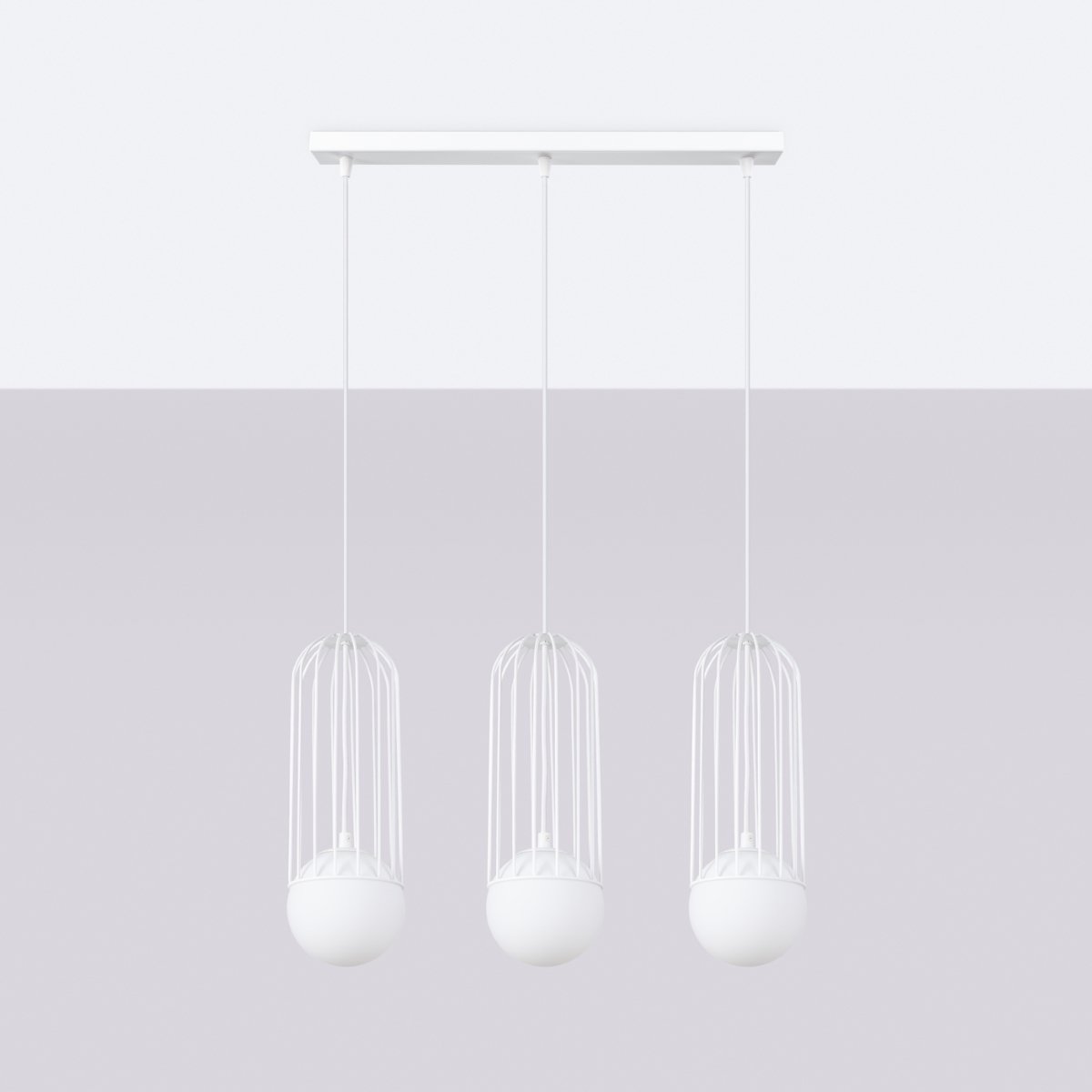Suspension Acier Blanc G9 3 Brina blanc, EDEN