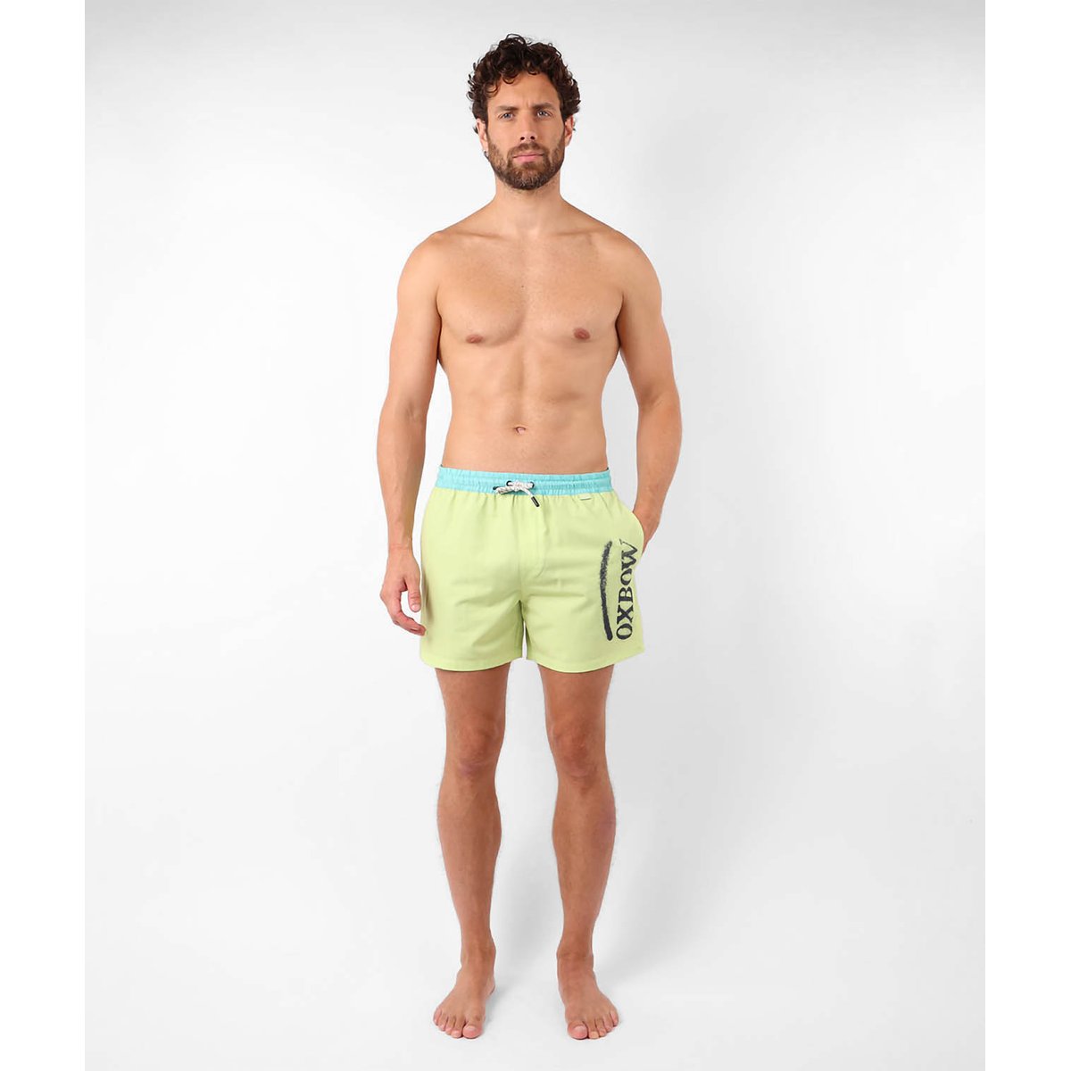 Beach short graphique stretch BEACHBREAK lime, OXBOW