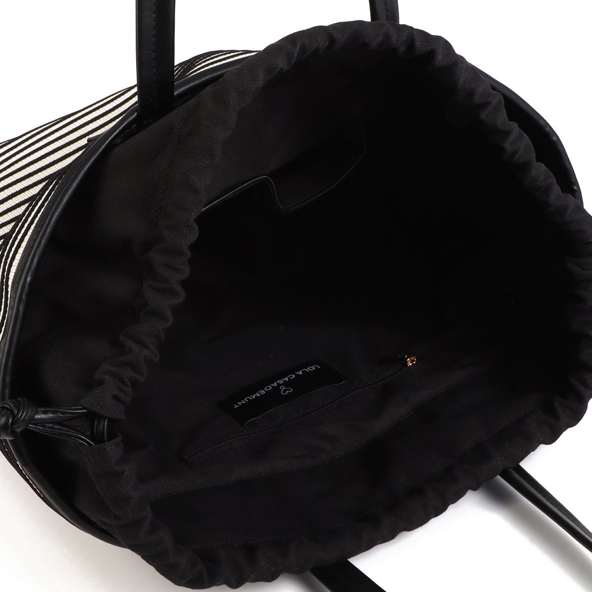 Sac cabas avec fermeture par cordon de serrage noir, LOLA CASADEMUNT