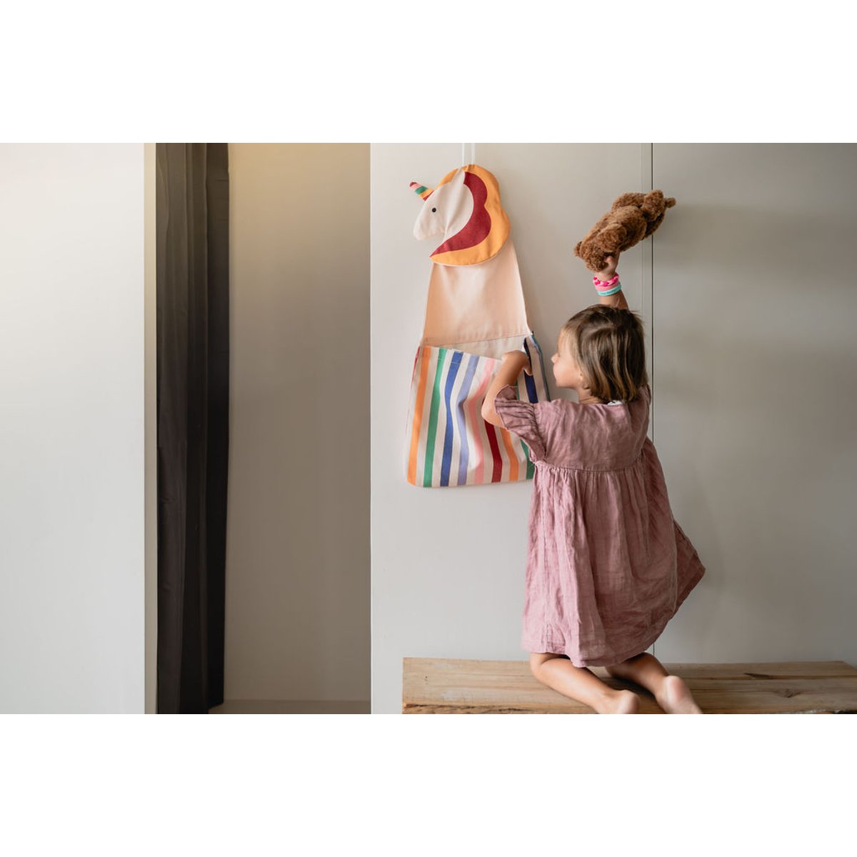 play&go - rangement mural & sac - unicorn multicolor, PLAY ET GO