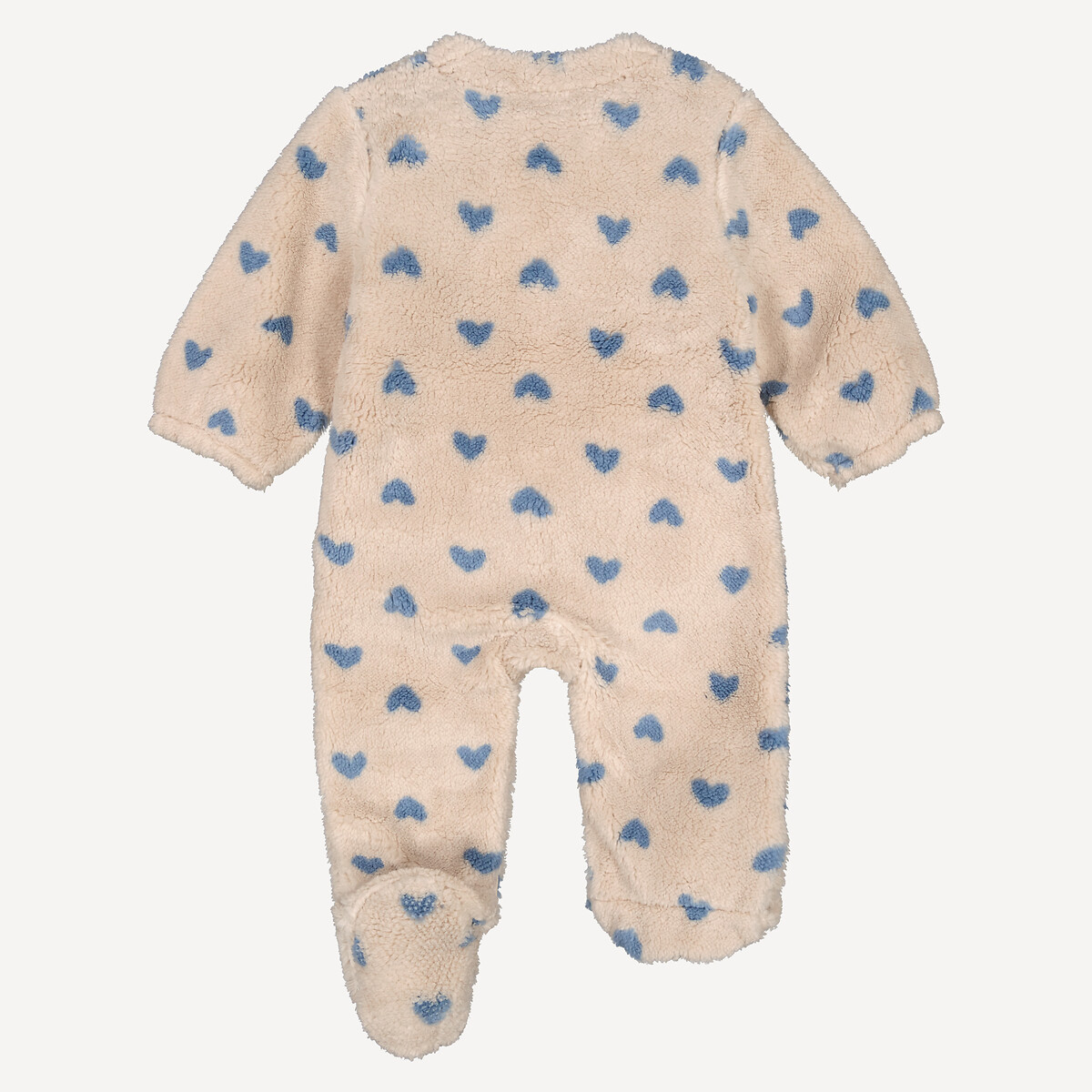 Surpyjama en polaire, motif coeurs beige, LA REDOUTE COLLECTIONS