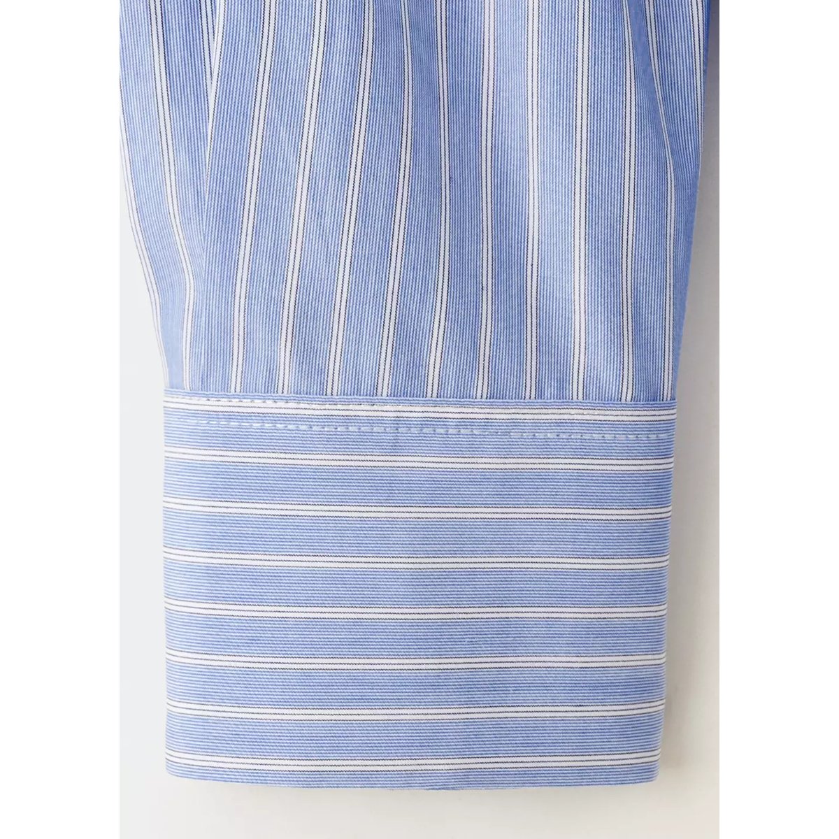 Chemise à rayures en coton et lyocell bleu ciel, MANGO
