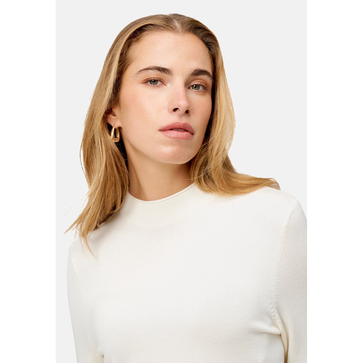 Pull-over en fine maille à col montant eggnog, ZERO