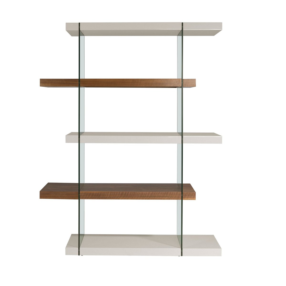 Etagère en bois noyer et verre gris | noyer | verre, ANGEL CERDA