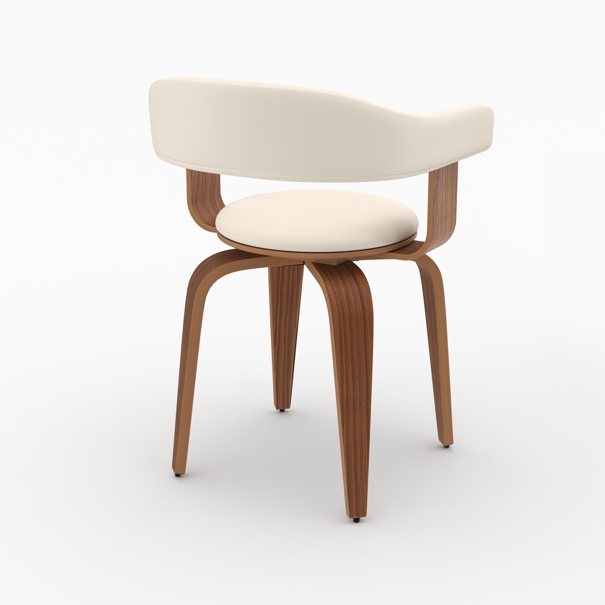 Chaise avec accoudoirs en cuir synthétique - HAROLD blanc, MAISON PAVANE