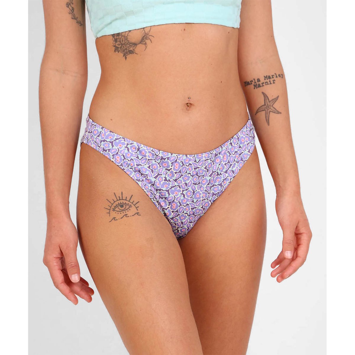 Culotte froncée imprimée MARGUERITE sky blue, OXBOW