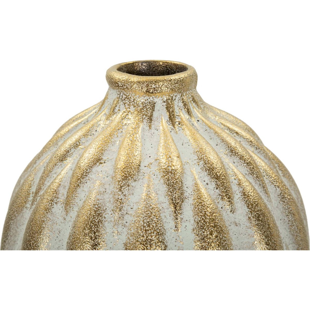 Vase en céramique à relief texturé MODERN gris et doré, RECOLLECTION
