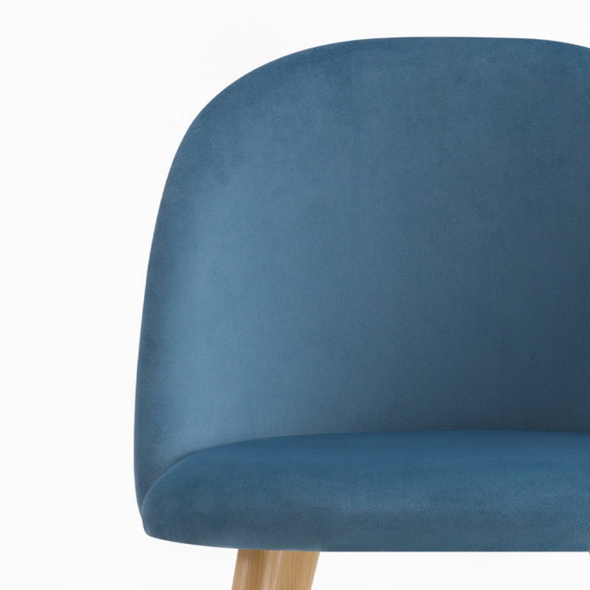 Pack 4 chaises en velours - COZY bleu et bleu foncé, MAISON PAVANE