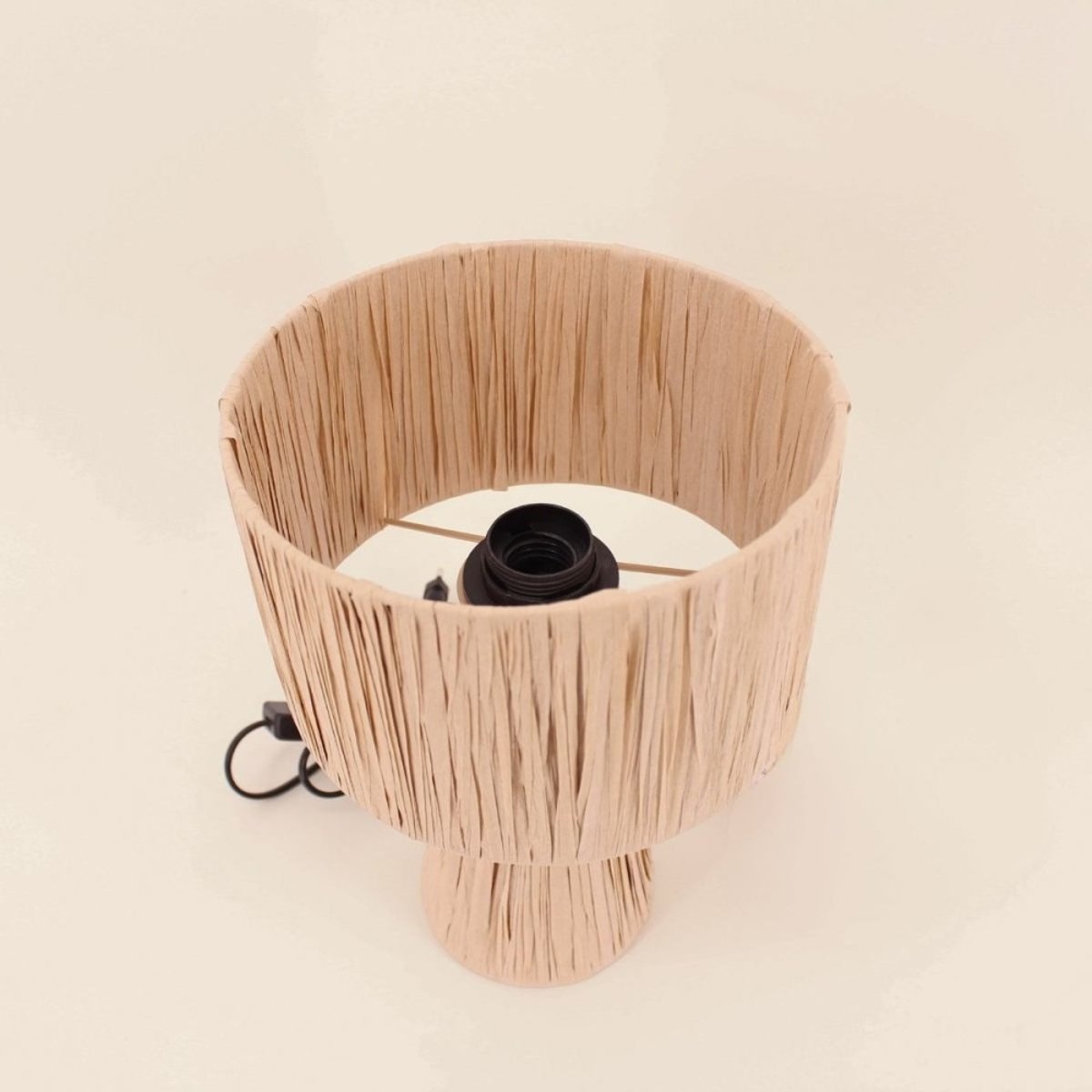 Lampe à poser en raphia 30cm naturel, ORNAMI