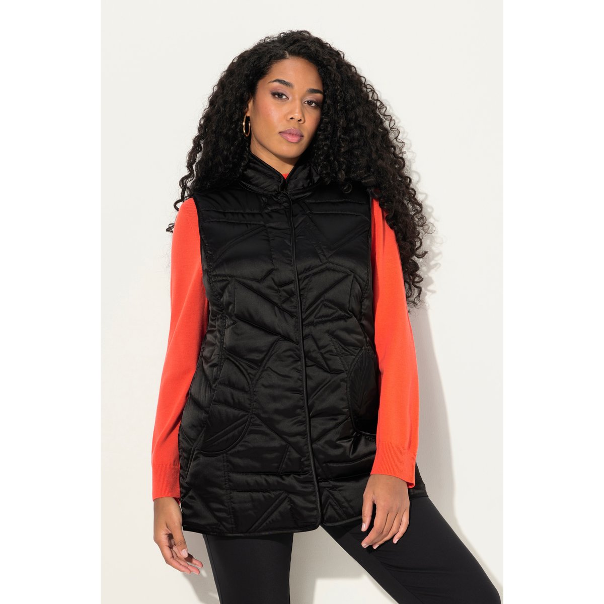 Gilet matelassé sans manches, col rond noir, ULLA POPKEN