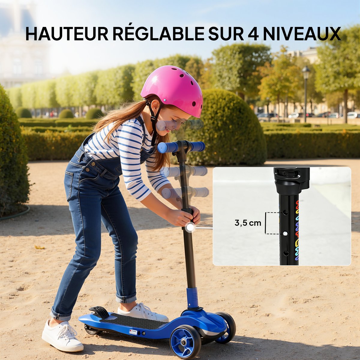 Trottinette électrique pour enfants Plastique bleu et noir, AIYAPLAY