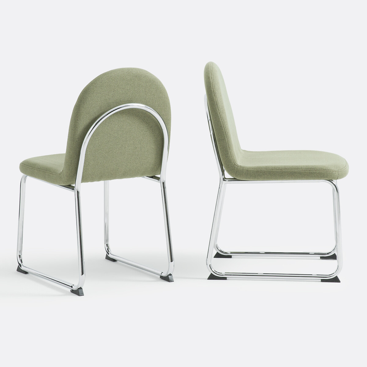Conjunto de 2 sillas, patas cromadas, Marsso verde, LA REDOUTE INTERIEURS