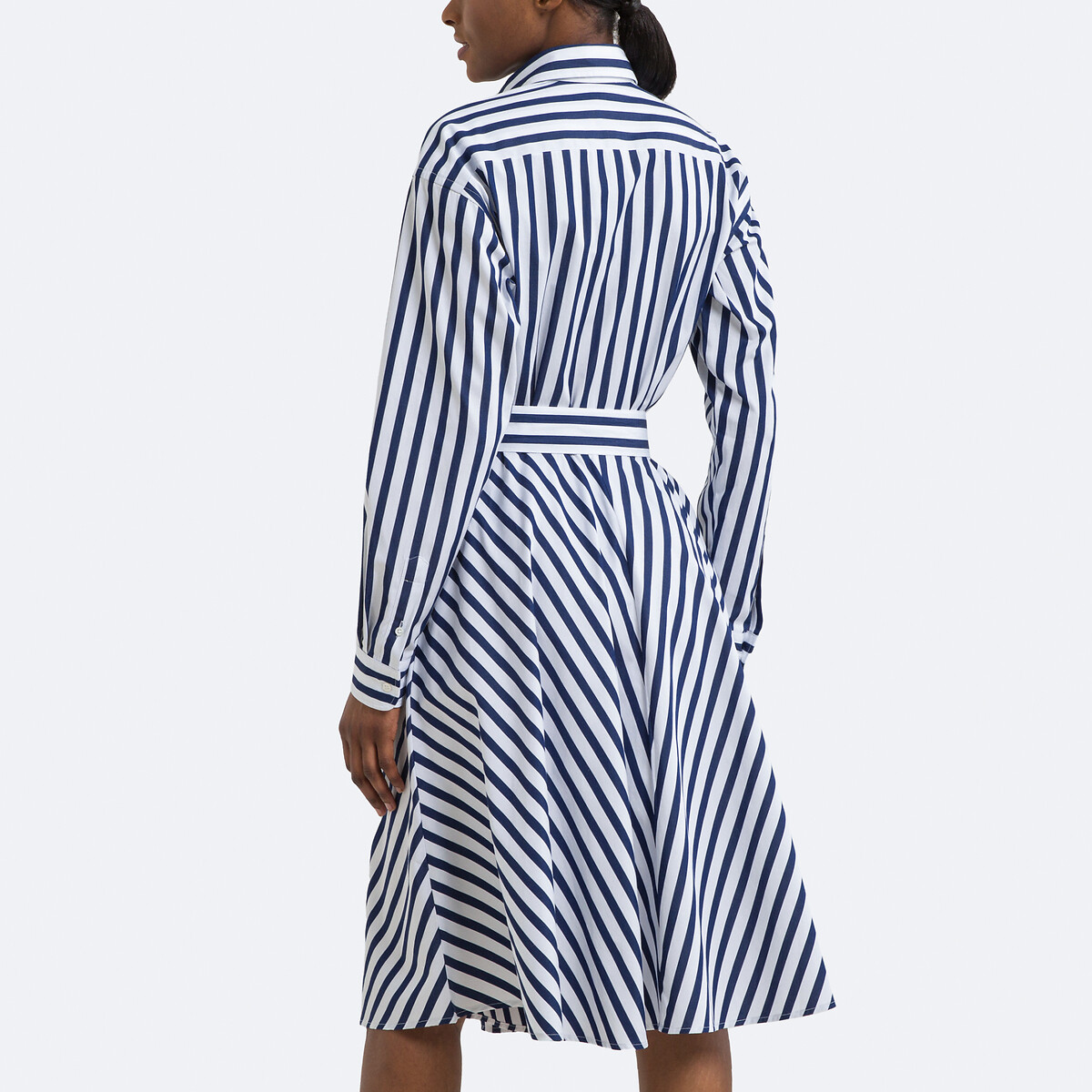 Striped Shirt Dress with Long Sleeves navy striped/white, POLO RALPH LAUREN