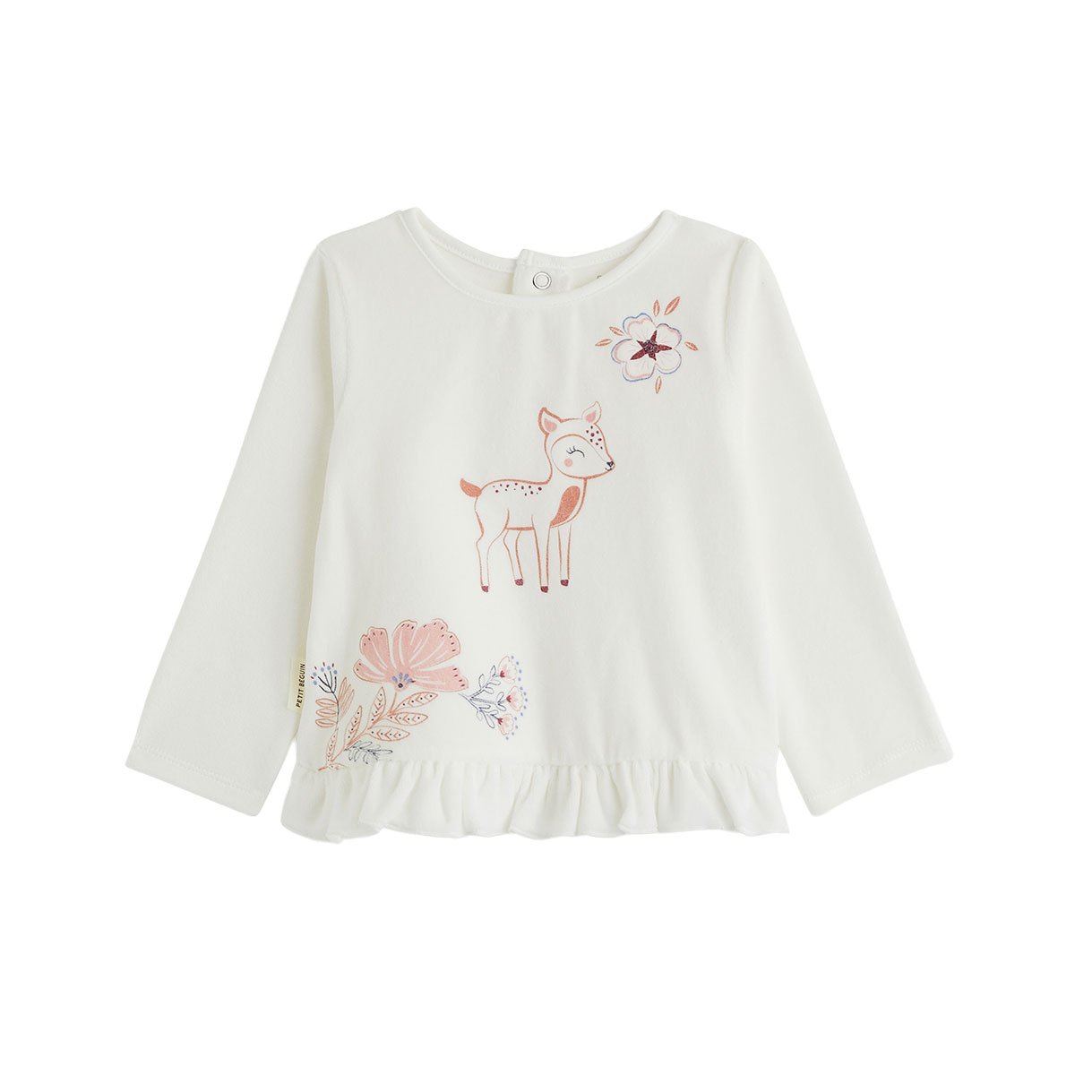 Lot de 2 pyjamas bébé 2 pièces en velours à pieds retroussables Cléo rose, PETIT BEGUIN