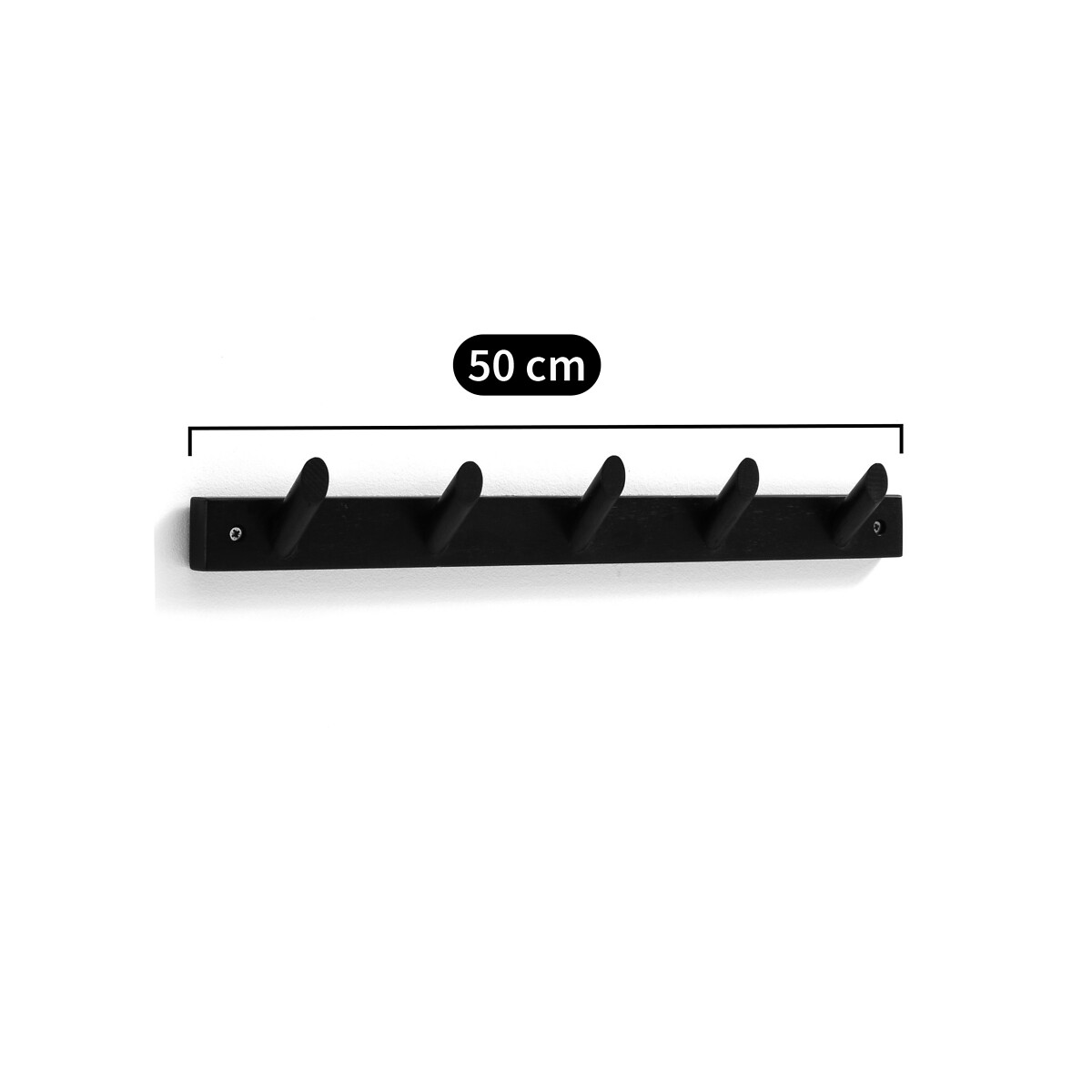 Wandgarderobe Slofia mit 5 Haken, Birke schwarz, LA REDOUTE INTERIEURS