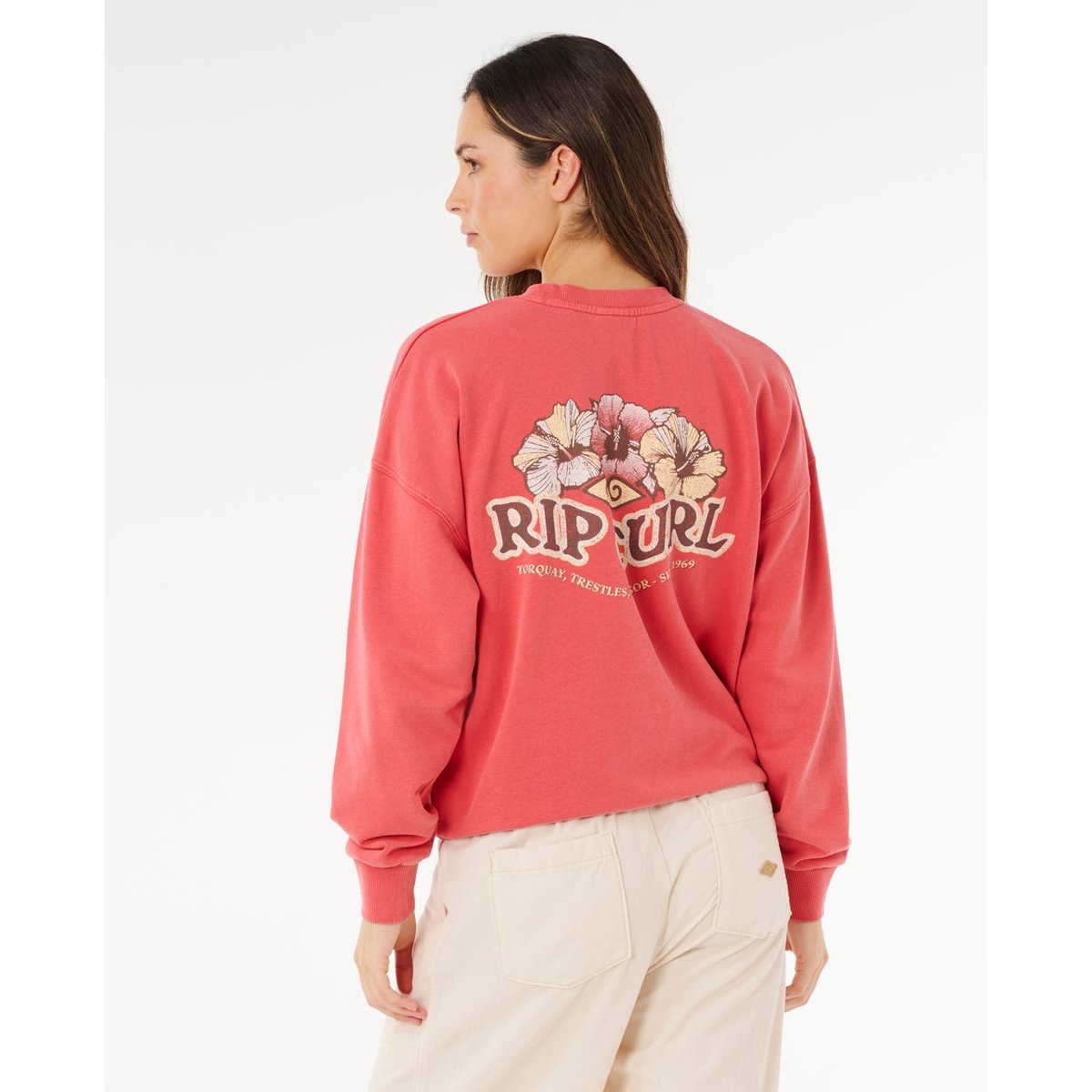Sweat col rond Bells Heritage rouge profond, RIP CURL