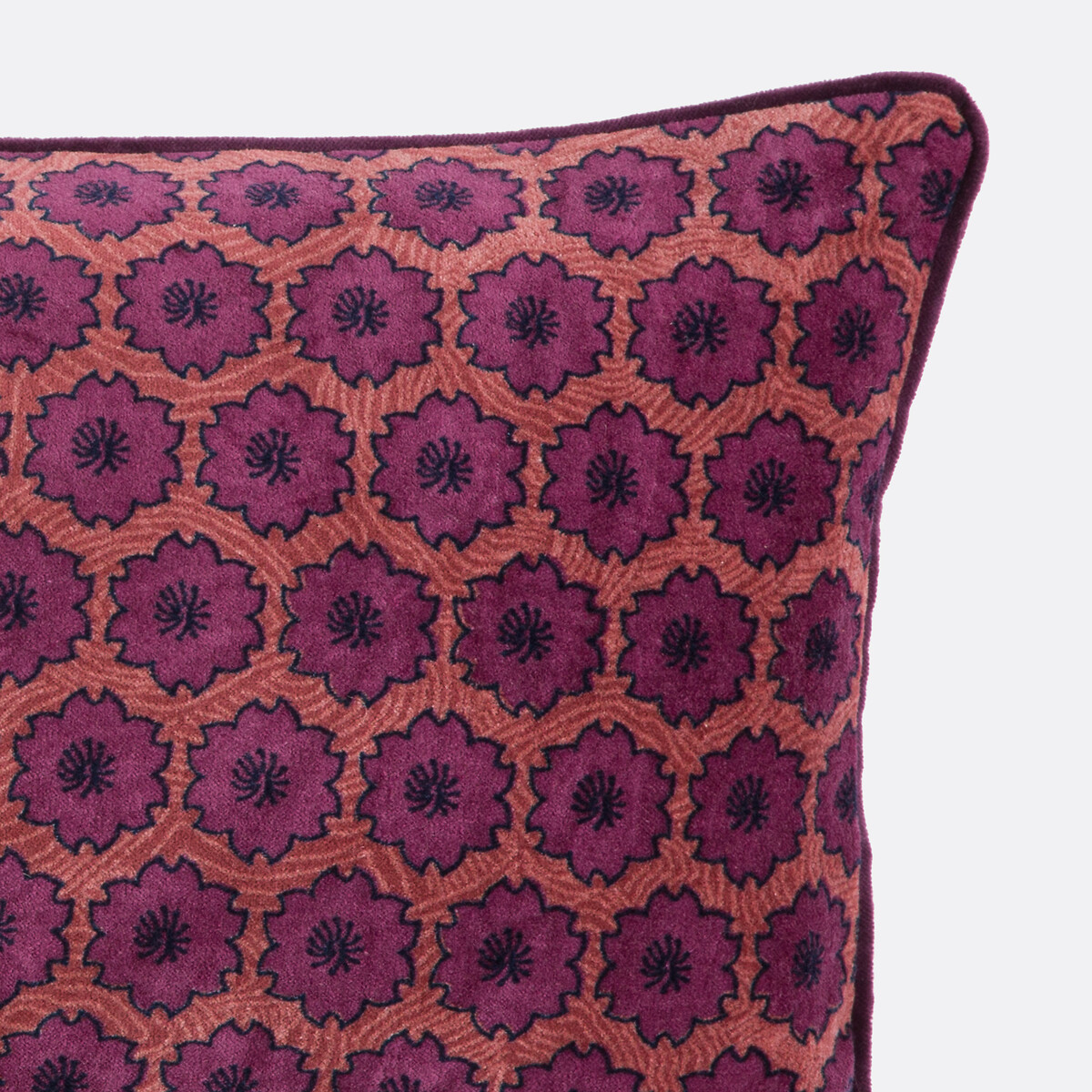 Velluto Rectangular Cushion Cover in Velour multi-coloured, LA REDOUTE INTERIEURS
