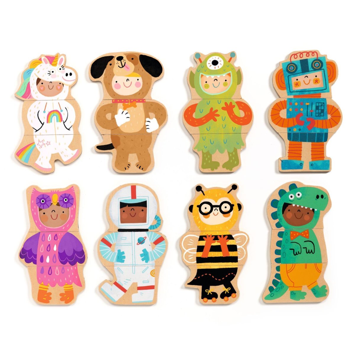 Magnétiques en bois Fancy-up multicolore, DJECO