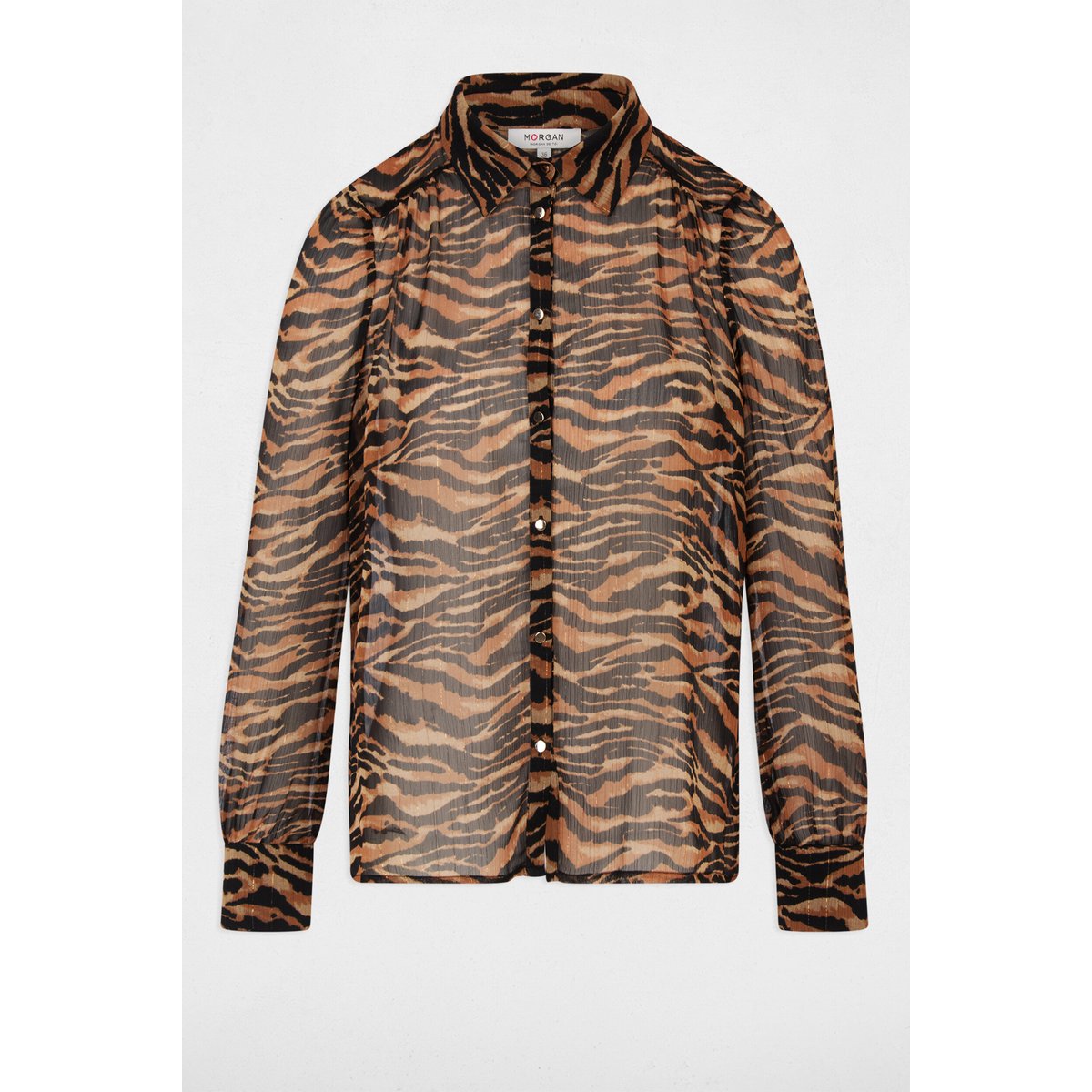 Chemise voile imprimé multicolore, MORGAN